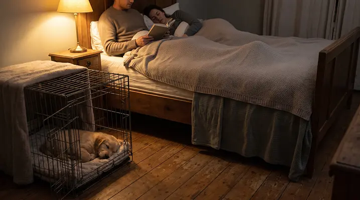 Dove dovrebbe dormire il tuo cucciolo di notte?