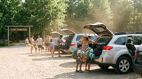 Carpool do Acampamento de Verão: Levando Todos Lá até as 9h