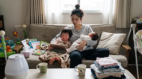 Sick Season with a New Baby at Home: Keeping an Older Kid's Sick Day from Overwhelming Everyone